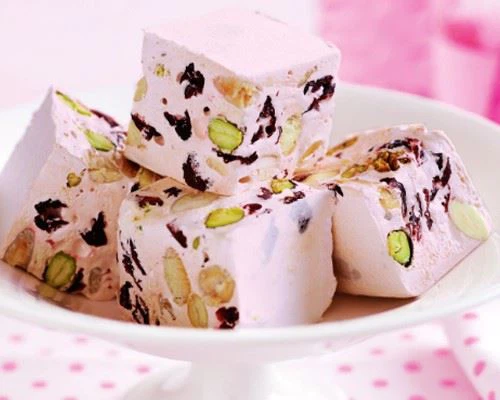 Cranberry pistachio nougat bar forming machine